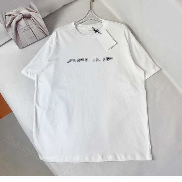 23ss tee womens t-shirt womens designer clothing round neck pure cotton new color drill letter logo short sleeve t-shirt womens clothes a1, White
23ss tee womens t-shirt womens designer clothing round neck pure cotton new color drill letter logo short sleeve t-shirt womens clothes a1, White