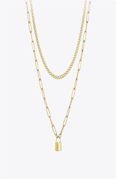 pendant necklaces enfashion lock necklace women gold color stainless steel double chain 2021 christmas fashion jewelry p203141272h7134342, Silver
pendant necklaces enfashion lock necklace women gold color stainless steel double chain 2021 christmas fashion jewelry p203141272h7134342, Silver