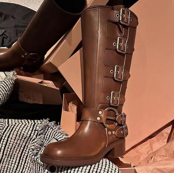 2023 arrival belt buckle thick heeled women martin boots western retro knee length boots, Black
2023 arrival belt buckle thick heeled women martin boots western retro knee length boots, Black