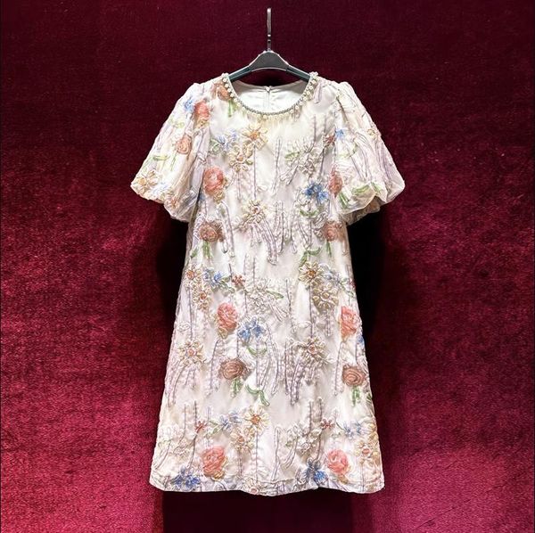 european and american women's dress 2023 summer new style short-sleeved beaded crew neck mesh flower print fashion dress, Black;gray
european and american women's dress 2023 summer new style short-sleeved beaded crew neck mesh flower print fashion dress, Black;gray