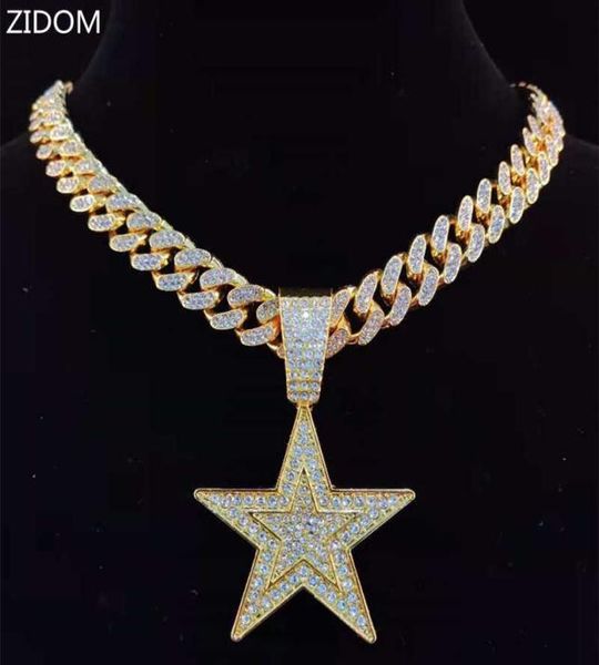men hip hop fivepointed star pendant necklace with 13mm miami cuban chain iced out bling hiphop necklaces male fashion jewelry x09832418, Silver
men hip hop fivepointed star pendant necklace with 13mm miami cuban chain iced out bling hiphop necklaces male fashion jewelry x09832418, Silver