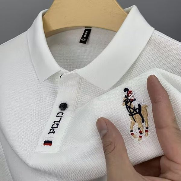men's polos men's polo collar short sleeve embroidered casual business shirt summer quick drying polo shirt 230712, White;black
men's polos men's polo collar short sleeve embroidered casual business shirt summer quick drying polo shirt 230712, White;black