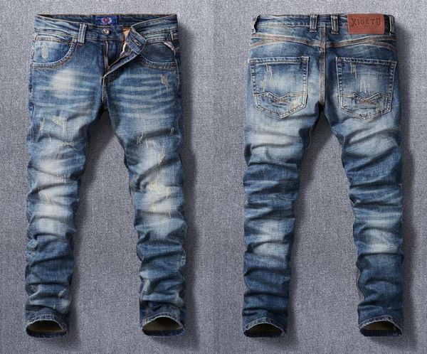 men039s jeans italian style fashion men retro dark blue elastic slim fit ripped vintage designer casual cotton denim pants2120750
men039s jeans italian style fashion men retro dark blue elastic slim fit ripped vintage designer casual cotton denim pants2120750