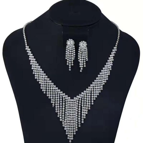 tassel chain diamonds jewelry sets fringe dangle earrings diamonds pendant necklace women girl wedding jewelry evening dress acces9189044, Silver
tassel chain diamonds jewelry sets fringe dangle earrings diamonds pendant necklace women girl wedding jewelry evening dress acces9189044, Silver