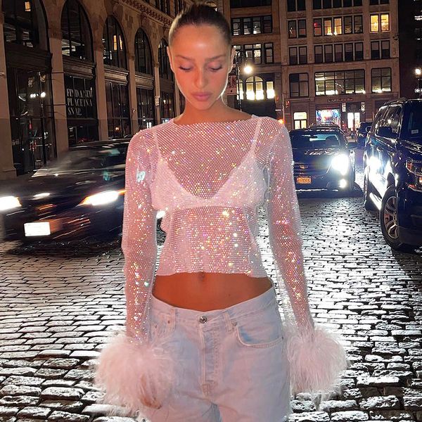 women's t-shirt y2k fashion o-neck corset mesh feather long sleeves tank cropped casual ins women's clothing tshirt tee 230712, White
women's t-shirt y2k fashion o-neck corset mesh feather long sleeves tank cropped casual ins women's clothing tshirt tee 230712, White