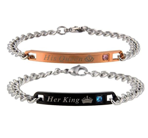 stainless steel couple bracelet for women men his queen her king lover charm bracelet bangles beauty beast designer jewelry 1pc2386935, Black
stainless steel couple bracelet for women men his queen her king lover charm bracelet bangles beauty beast designer jewelry 1pc2386935, Black