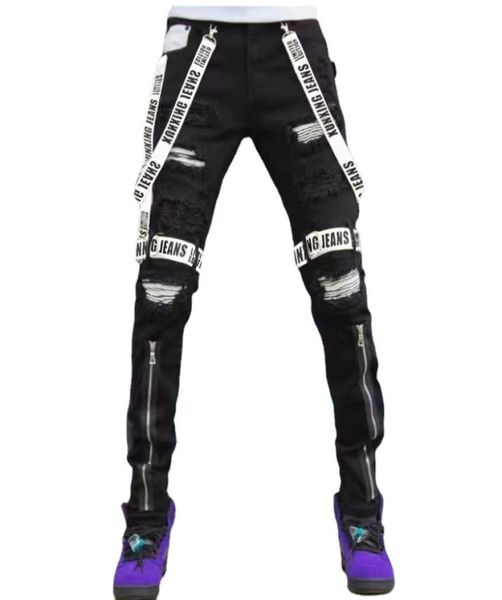 men039s jeans trend new woven jeans ripped small feet zipper slim pants8026555, Blue
men039s jeans trend new woven jeans ripped small feet zipper slim pants8026555, Blue