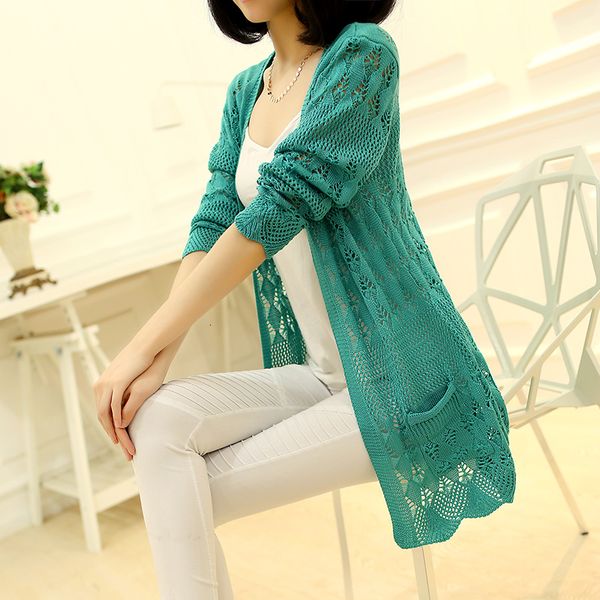 women's knits tees fashion knitted cardigan loose pocket hollow long sleeve women sweater female cardigans women's coats sweaters, White
women's knits tees fashion knitted cardigan loose pocket hollow long sleeve women sweater female cardigans women's coats sweaters, White