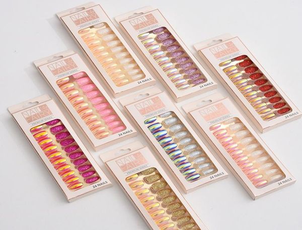 24pcs glitter wear nails press on ballet finished false nail tips daily office fingernail2728884, Red;gold
24pcs glitter wear nails press on ballet finished false nail tips daily office fingernail2728884, Red;gold