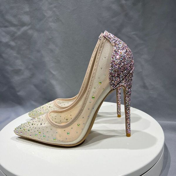 glitter sequined red bottoms shoes luxury brand women gauze mesh pointy toe high heel shoe bling rhinestones wedding party slip on stiletto, Black
glitter sequined red bottoms shoes luxury brand women gauze mesh pointy toe high heel shoe bling rhinestones wedding party slip on stiletto, Black