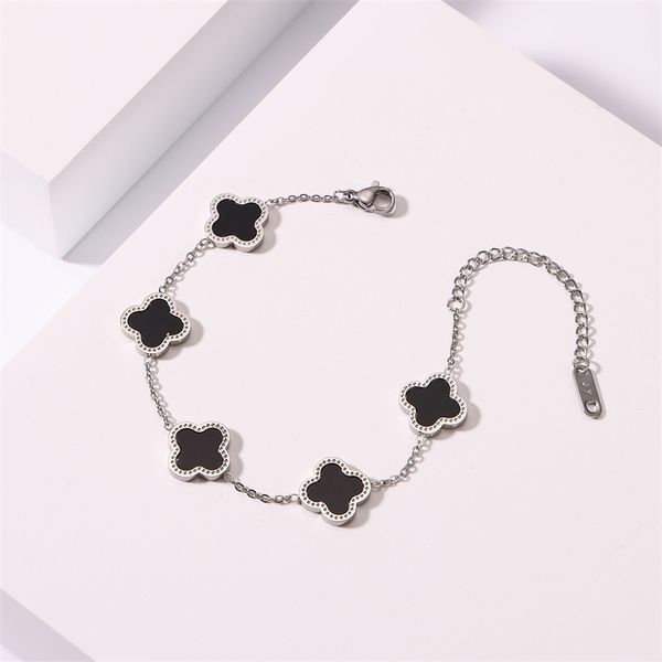 popular women brand clover charm bracelet stainless steel jewelry for women gift, Golden;silver
popular women brand clover charm bracelet stainless steel jewelry for women gift, Golden;silver