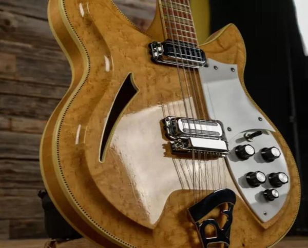 rare 12 strings 381 flame maple semi hollow body natural electric guitar lacquer paint fingerboard triangle pearl inlay sand3603852
rare 12 strings 381 flame maple semi hollow body natural electric guitar lacquer paint fingerboard triangle pearl inlay sand3603852
