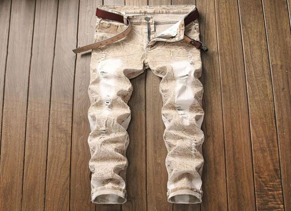 men casual jeans bleached denim pants ripped knee holes distressed fasional slim trousers plus size 40 429116296, Blue
men casual jeans bleached denim pants ripped knee holes distressed fasional slim trousers plus size 40 429116296, Blue