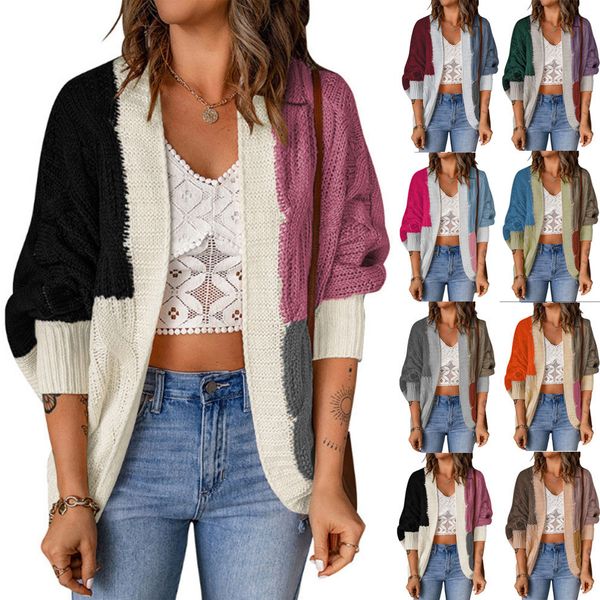 europe and america women's sweaters wear contrast shawl 2023 autumn and winter new knitted cardigan sweater, White;black
europe and america women's sweaters wear contrast shawl 2023 autumn and winter new knitted cardigan sweater, White;black