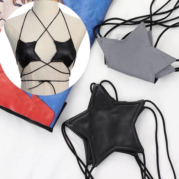 women's tanks camis women leather star shape strappy bra bustier crop bralette hanging neck bandage bra reflective silver nightclub ves, White
women's tanks camis women leather star shape strappy bra bustier crop bralette hanging neck bandage bra reflective silver nightclub ves, White