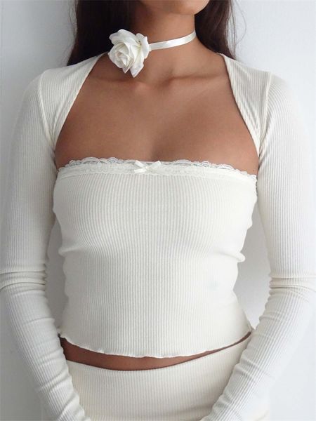 women's tanks camis chronstyle women summer tube strapless off shoulder backless lace tank ribbed slim mini vest with long sleeve t-sh, White
women's tanks camis chronstyle women summer tube strapless off shoulder backless lace tank ribbed slim mini vest with long sleeve t-sh, White