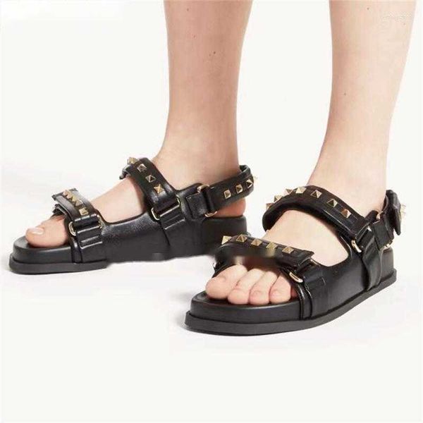 sandals summer luxury rivet women round open toe casual beach flats sald quality brand rome woman, Black
sandals summer luxury rivet women round open toe casual beach flats sald quality brand rome woman, Black