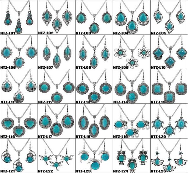 32 styles turquoise jewelry sets necklace earrings suit drop earrings for women fashion accessories nature stone wedding jewelry3946582, Silver
32 styles turquoise jewelry sets necklace earrings suit drop earrings for women fashion accessories nature stone wedding jewelry3946582, Silver