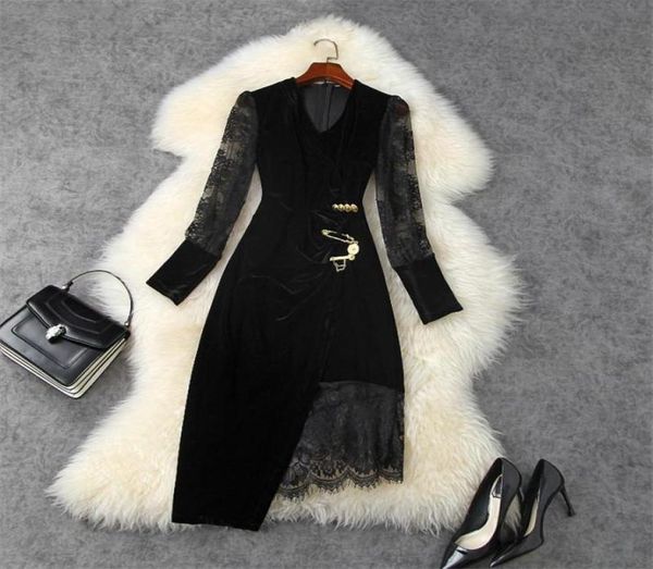 elegant lady vestidos 2021 fashion runway designers long sleeve lace patchwork party black velvet dress women autumn casual d3640893, Black;gray
elegant lady vestidos 2021 fashion runway designers long sleeve lace patchwork party black velvet dress women autumn casual d3640893, Black;gray
