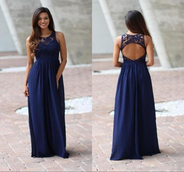 2019 navy blue lace bridesmaid dresses jewel neck backless chiffon illusion floor length long junior wedding guest dress custo1310550, Blue;red
2019 navy blue lace bridesmaid dresses jewel neck backless chiffon illusion floor length long junior wedding guest dress custo1310550, Blue;red