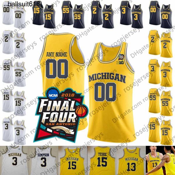 college basketball wears custom michigan wolverines 2020 basketball 2 isaiah livers 3 zavier simpson 15 jon teske 55 eli brooks webber white, Black;red
college basketball wears custom michigan wolverines 2020 basketball 2 isaiah livers 3 zavier simpson 15 jon teske 55 eli brooks webber white, Black;red