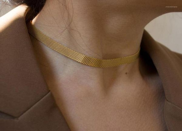 chokers simple weaved wide chain necklace clavicle textured choker necklaces for women vintage collier femme minimalist jewelry18449095, Golden;silver
chokers simple weaved wide chain necklace clavicle textured choker necklaces for women vintage collier femme minimalist jewelry18449095, Golden;silver