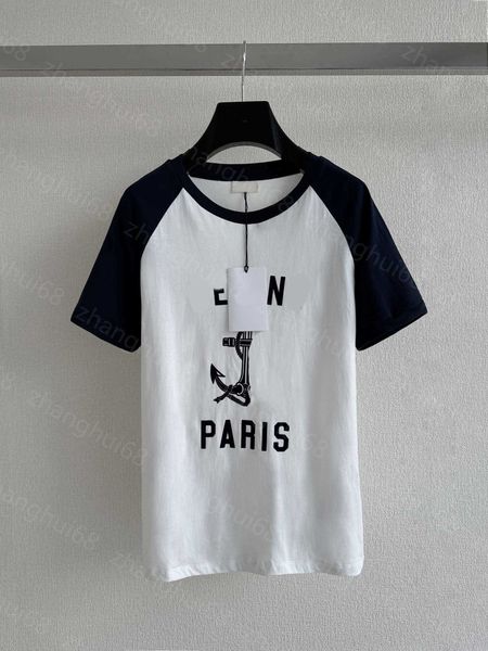 23ss womens designer clothing tee womens t-shirt round neck pure cotton color contrast letter anchor print short sleeve t-shirt womens cloth, White
23ss womens designer clothing tee womens t-shirt round neck pure cotton color contrast letter anchor print short sleeve t-shirt womens cloth, White