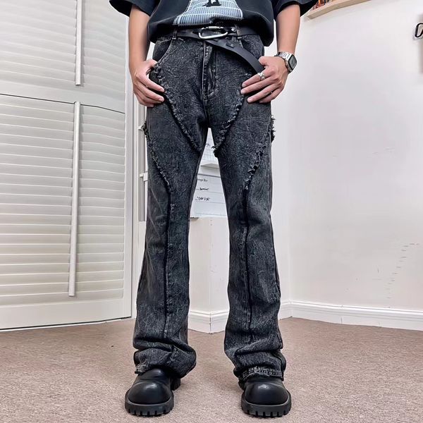 vintage black washed tassel striped baggy jeans pants men's high street straight solid color loose oversized denim trousers, Black;brown
vintage black washed tassel striped baggy jeans pants men's high street straight solid color loose oversized denim trousers, Black;brown