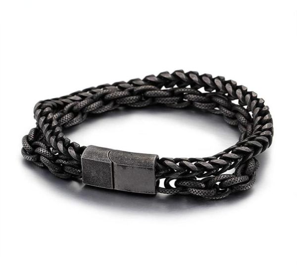 mens bracelet stainless steel 10 inch heavy duty double layer braided chain bracelet retro punk jewelry gift254a3541009, Black
mens bracelet stainless steel 10 inch heavy duty double layer braided chain bracelet retro punk jewelry gift254a3541009, Black