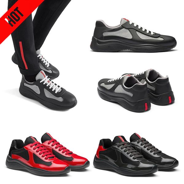 with box designer mens americas cup xl classic casual shoes patent leather flat trainers low sneakers nylon mesh america for men lace-up sne, Black
with box designer mens americas cup xl classic casual shoes patent leather flat trainers low sneakers nylon mesh america for men lace-up sne, Black