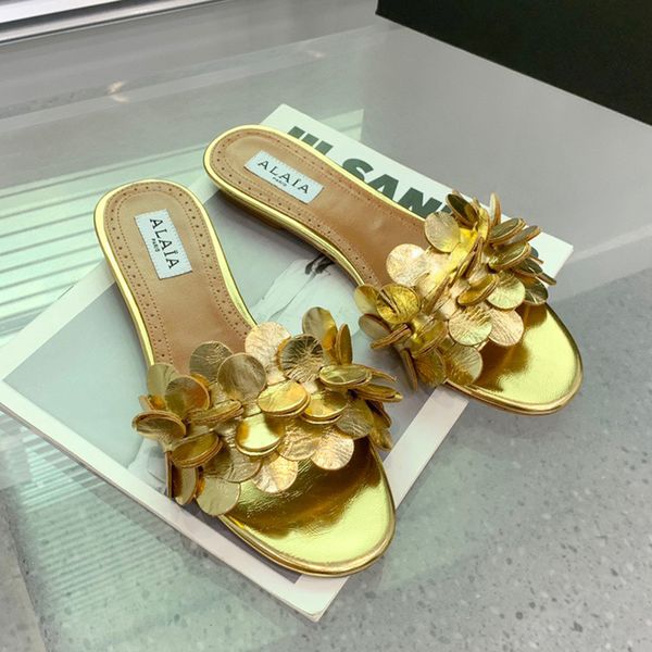 alaia lympia flat slides slippers genuine leather petal open toes luxury designer for slippers women holiday flats sandals leather sole sand, Black
alaia lympia flat slides slippers genuine leather petal open toes luxury designer for slippers women holiday flats sandals leather sole sand, Black
