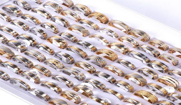 whole 50pcslot fashion stripe stainless steel rings jewelry for women men mix style gold silver plated party gif4638803, Golden;silver
whole 50pcslot fashion stripe stainless steel rings jewelry for women men mix style gold silver plated party gif4638803, Golden;silver