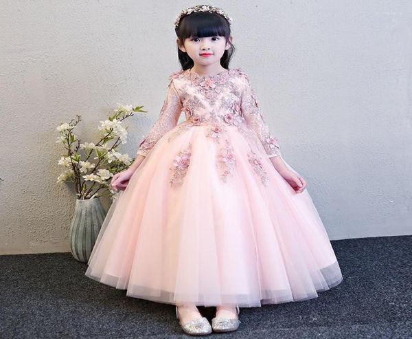 girl dresses elegant pink tulle flower dress for wedding long sleeve appliques kids party prom first communion princess2820258, Red;yellow
girl dresses elegant pink tulle flower dress for wedding long sleeve appliques kids party prom first communion princess2820258, Red;yellow