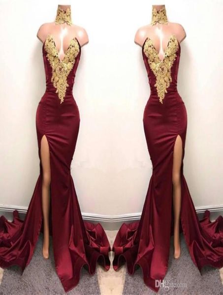 2019 modest burgundy mermaid split evening formal dresses sparkly gold embroidery high neck african arabic occasion prom gown4802453, Black
2019 modest burgundy mermaid split evening formal dresses sparkly gold embroidery high neck african arabic occasion prom gown4802453, Black