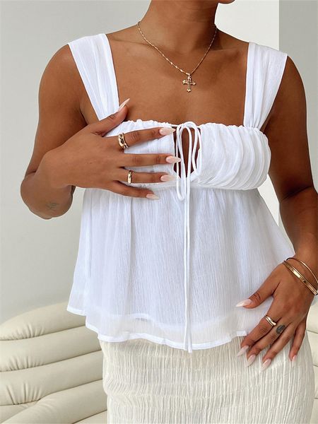 women's tanks camis chronstyle women summer spaghetti strap camis y2k casual ruffles sleeveless square neck lace-up solid tank mini ve, White
women's tanks camis chronstyle women summer spaghetti strap camis y2k casual ruffles sleeveless square neck lace-up solid tank mini ve, White
