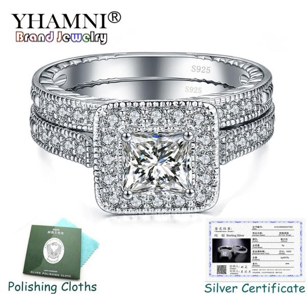 with certificate yhamni original solid 925 silver ring sets for women cz zircon double stackable ring wedding jewelry zr2939054493, Slivery;golden
with certificate yhamni original solid 925 silver ring sets for women cz zircon double stackable ring wedding jewelry zr2939054493, Slivery;golden