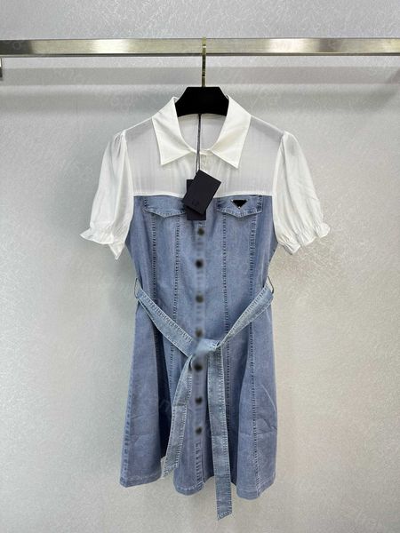 23ss summer dress womens designer clothing women dresses lapel patchwork shirt denim lace-up short-sleeved dress womens clothing, Black;gray
23ss summer dress womens designer clothing women dresses lapel patchwork shirt denim lace-up short-sleeved dress womens clothing, Black;gray
