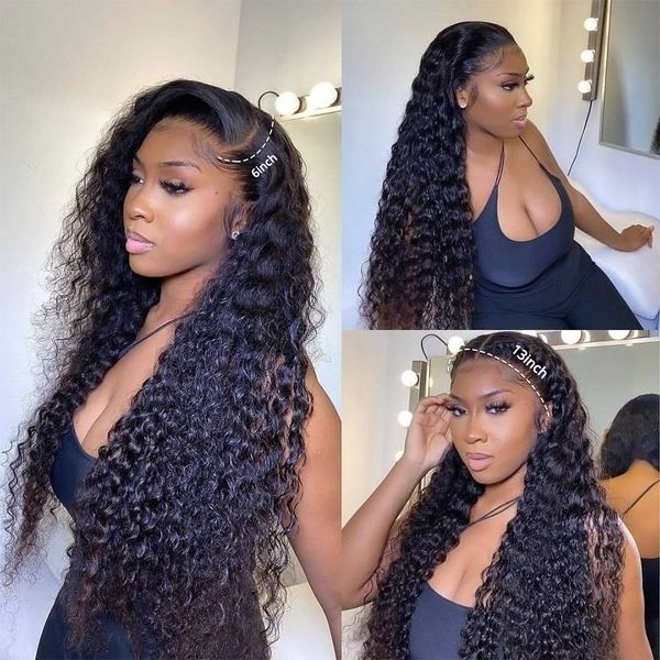 26inch curly lace front human hair wigs 13x6 hd lace front wigs for black women water wave, Black;brown
26inch curly lace front human hair wigs 13x6 hd lace front wigs for black women water wave, Black;brown