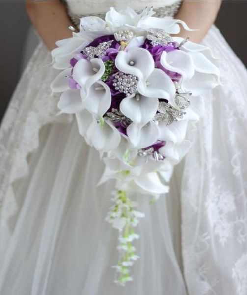 2018 highend custom white calla lily rose purple hydrangea diy pearl crystal brooch drop bridal bouquet5328098
2018 highend custom white calla lily rose purple hydrangea diy pearl crystal brooch drop bridal bouquet5328098