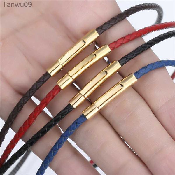 3mm leather necklaces for men women blackredbluebrown choker braided genuine leather necklace cord steel magnetic clasp l230704, Silver
3mm leather necklaces for men women blackredbluebrown choker braided genuine leather necklace cord steel magnetic clasp l230704, Silver