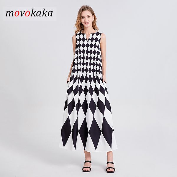 urban dresses movokaka casual long dress woman party beach sleeveless vintage summer dresses women plaids printed slim elegant dress for wom, White;black
urban dresses movokaka casual long dress woman party beach sleeveless vintage summer dresses women plaids printed slim elegant dress for wom, White;black