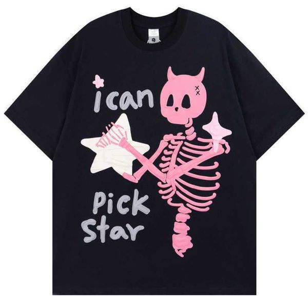 american street skull letter foam print short sleeve men and women ins china-chic hip hop loose couple half sleeve t-shirt, White;black
american street skull letter foam print short sleeve men and women ins china-chic hip hop loose couple half sleeve t-shirt, White;black