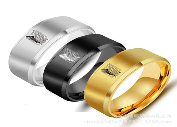 5 colors attack on titan black sliver rvs ring wings of liberty flat finger rings for men women jewelry anime fans5596087, Golden;silver
5 colors attack on titan black sliver rvs ring wings of liberty flat finger rings for men women jewelry anime fans5596087, Golden;silver