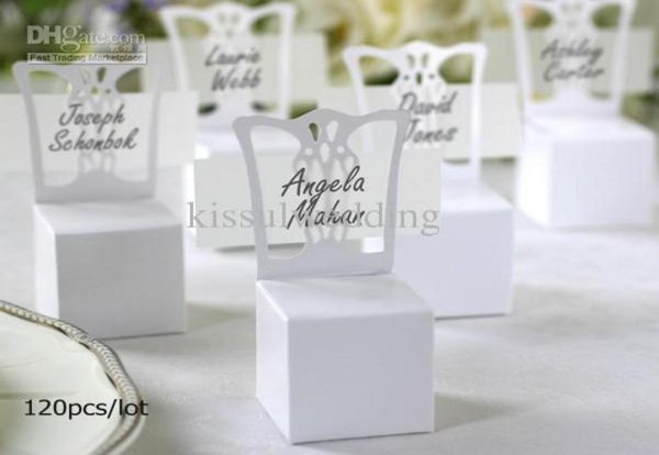 120pcslot simple white wedding gift box of white chair candy boxes with name cards for party favors decorations1743099
120pcslot simple white wedding gift box of white chair candy boxes with name cards for party favors decorations1743099
