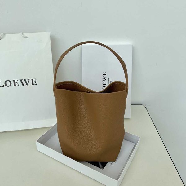 small design new cowhide bucket bag women's casual one shoulder underarm bag small tote commuter bag lazy style
