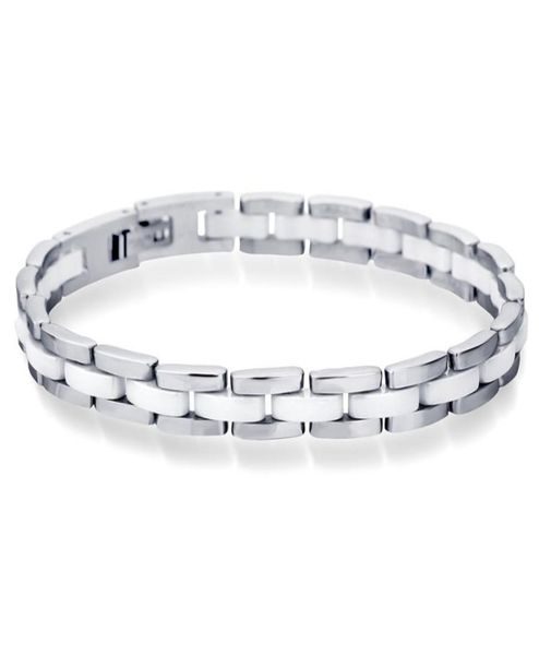 fashion wrist accessory chain stainless steel jewelry white ceramic bracelet man4145438, Black
fashion wrist accessory chain stainless steel jewelry white ceramic bracelet man4145438, Black