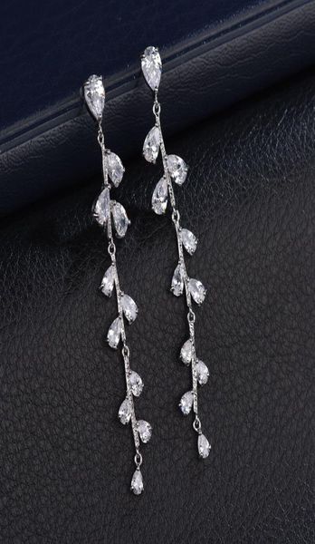 white gold color plated fashion long ladies tassell earings with cubic zirconia for women wedding party acccessories3339364, Silver
white gold color plated fashion long ladies tassell earings with cubic zirconia for women wedding party acccessories3339364, Silver