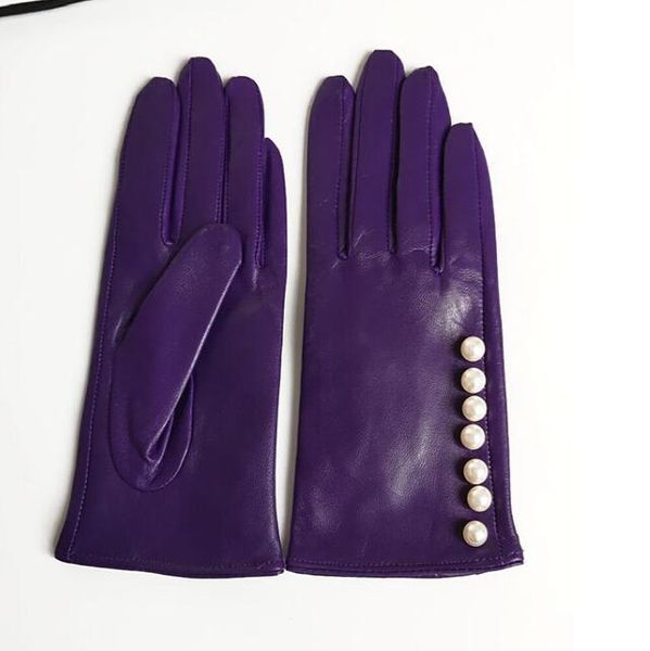 five fingers gloves womens autumn winter pearl beaded leather glove female elegant natural sheepskin genuine leather driving glove r2663 230, Blue;gray
five fingers gloves womens autumn winter pearl beaded leather glove female elegant natural sheepskin genuine leather driving glove r2663 230, Blue;gray