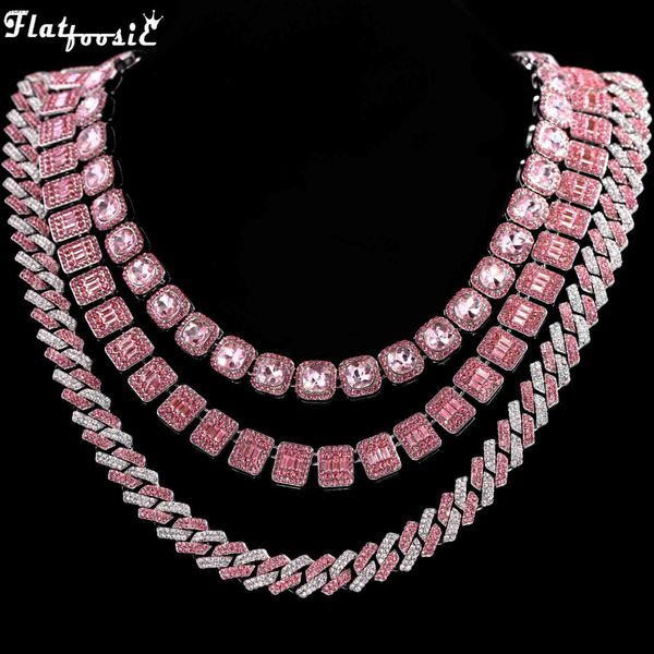 hip hop pink crystal cuban link chain necklace for women bling iced out silver color rhinestone paved choker necklaces jewelry l230704
hip hop pink crystal cuban link chain necklace for women bling iced out silver color rhinestone paved choker necklaces jewelry l230704