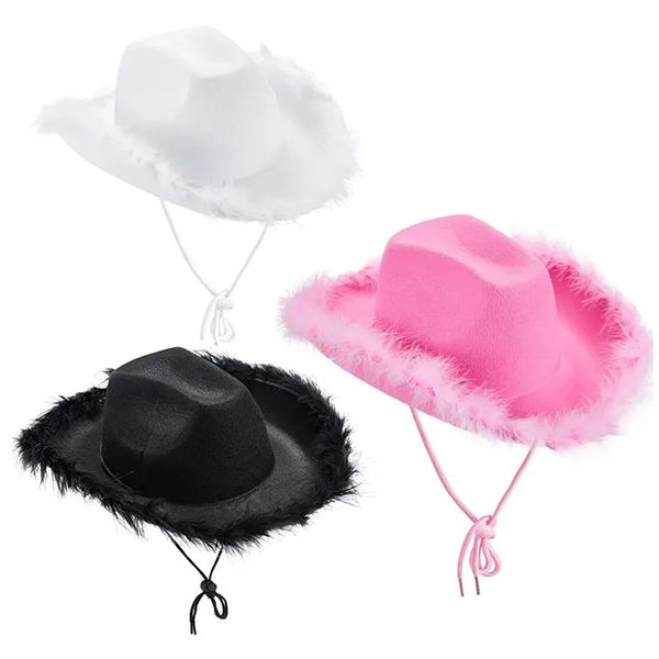 all-match fluffy feather brim cowboy hat pink cowgirl hat for mardi gras rave, Blue;gray
all-match fluffy feather brim cowboy hat pink cowgirl hat for mardi gras rave, Blue;gray